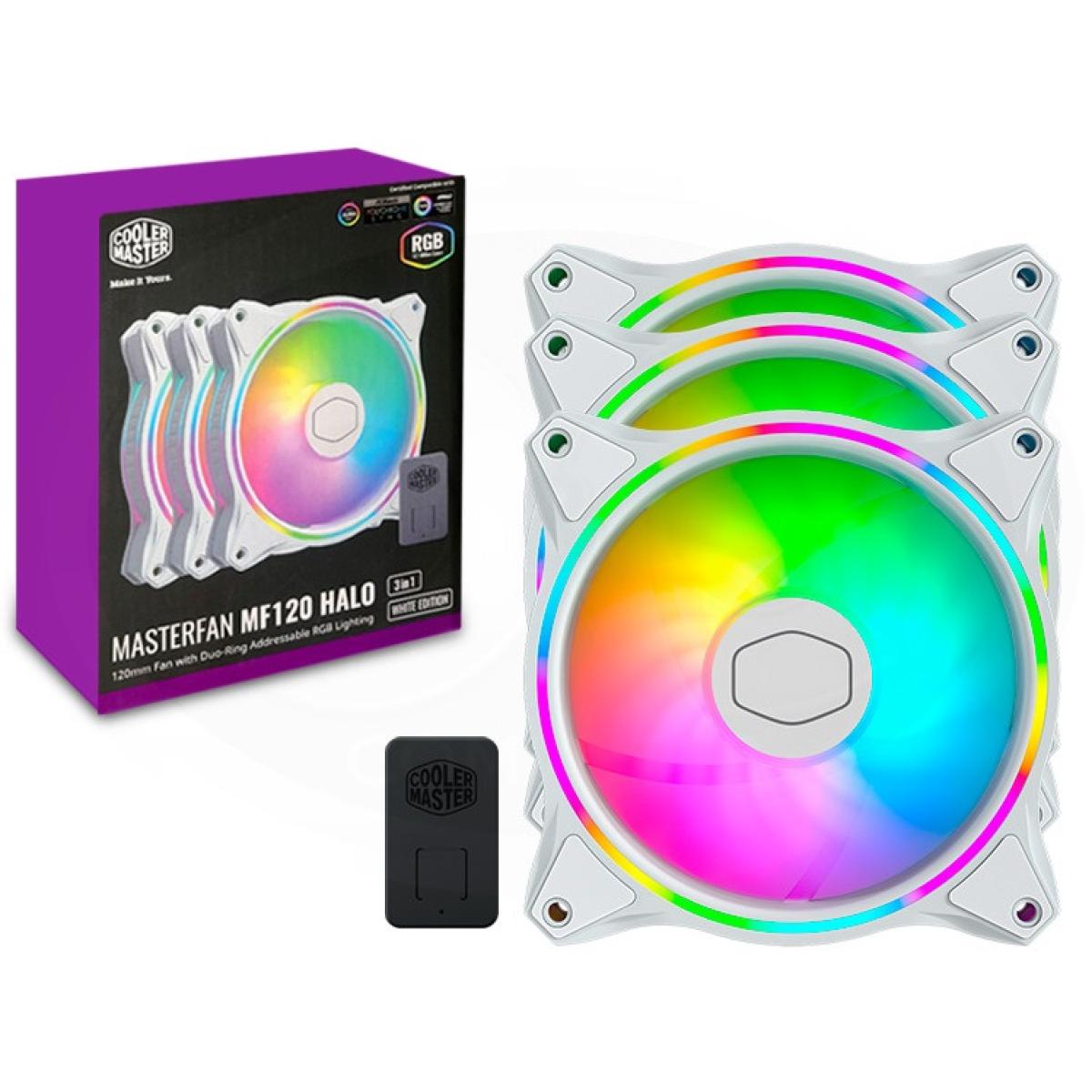 Cooler Master MASTERFAN MF120 Halo 3in1 ARGB Fans Kit - White Edition