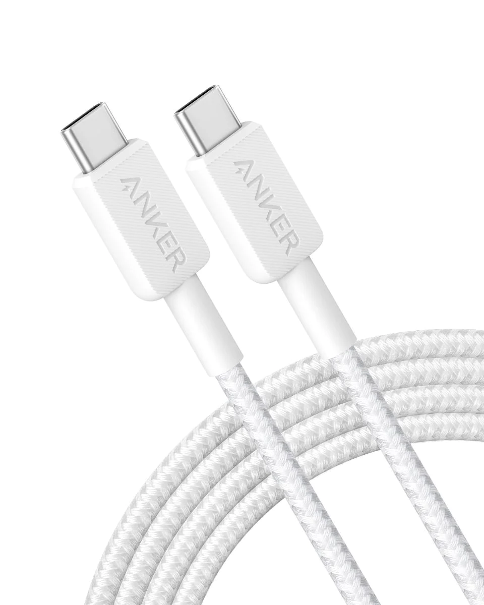 Anker 322 USB-C to USB-C Cable 3 FT Braided - White