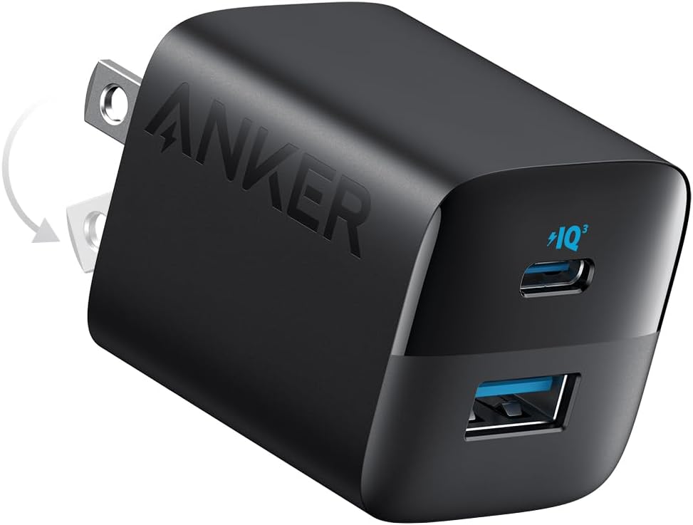 Anker USB C Charger 33W 2 Port Compact Charger with Foldable Plug for iPhone 14/14 Plus/14 Pro/14 Pro Max/13/12