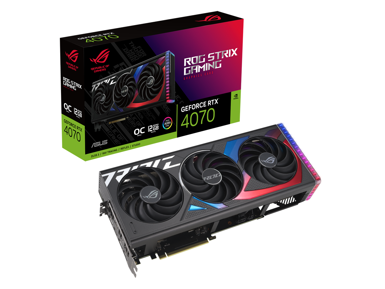 ASUS ROG Strix GeForce RTX 4070 OC Edition Gaming Graphics Card (PCIe 4.0, 12GB GDDR6X