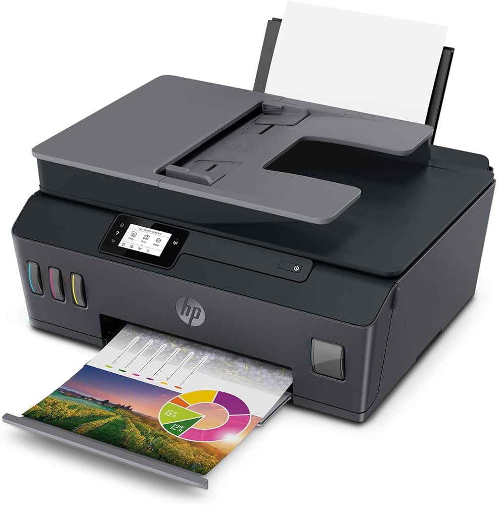 HP Smart Tank 515 Wireless All-in-One Printer 6000 Black and 8000 ColourCount on dark, sharp text, and get vibrant color graphics for all your prints.HP Original inks help preserve your photos with fade-resistant qualities that last.Create borderless broc