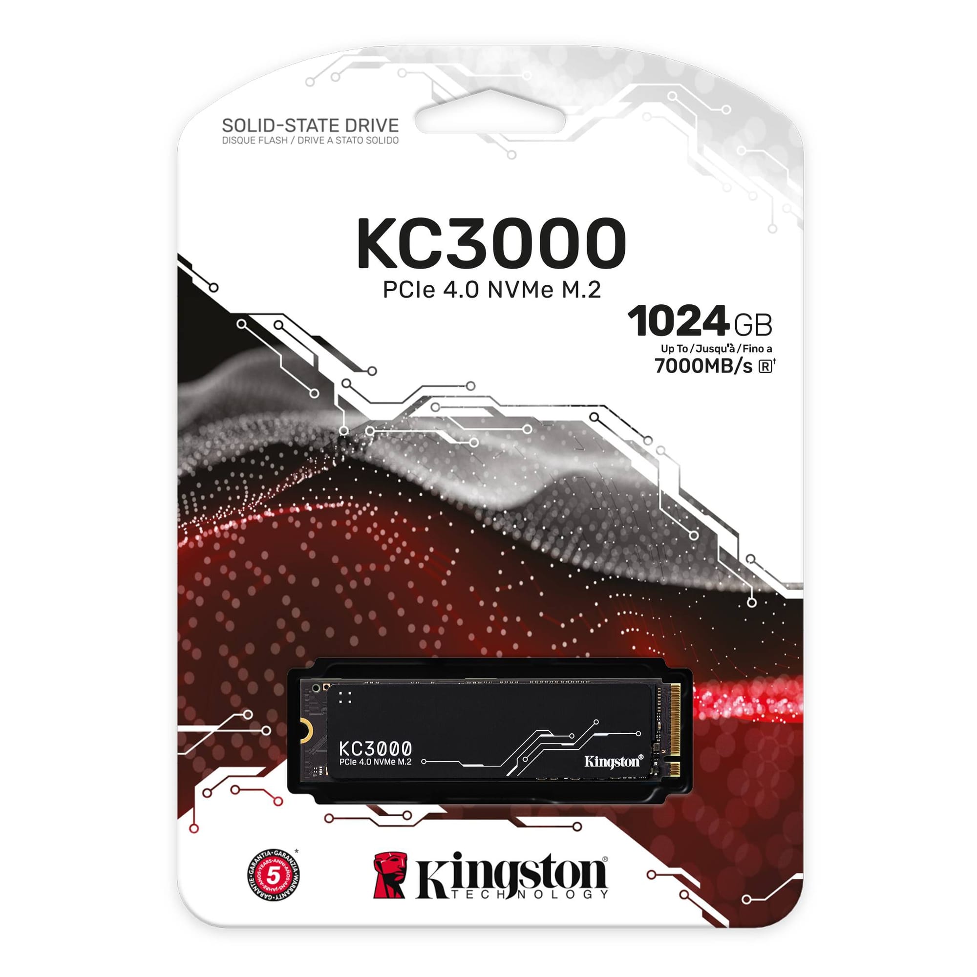 Kingston KC3000 1TB PCIe 4.0 NVMe M.2 SSD-Sequential Read/Write 7000MBS