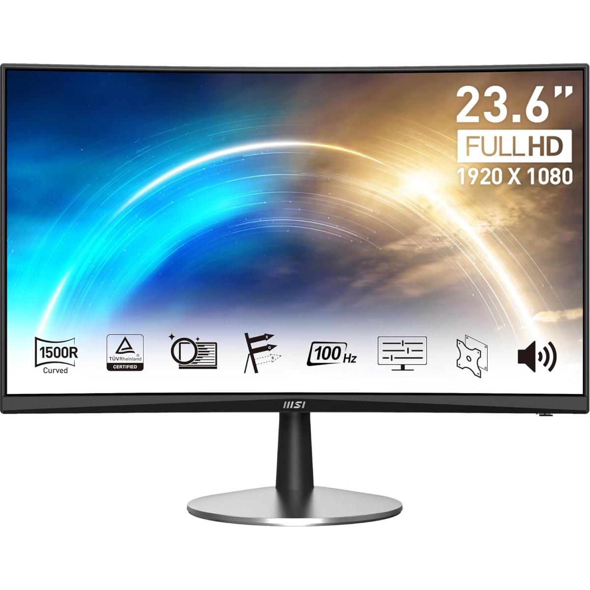 Monitor MSI PRO MP2422C 24-inch FHD, Frequency 100Hz VA, Curve 1500R, Built-In Speaker