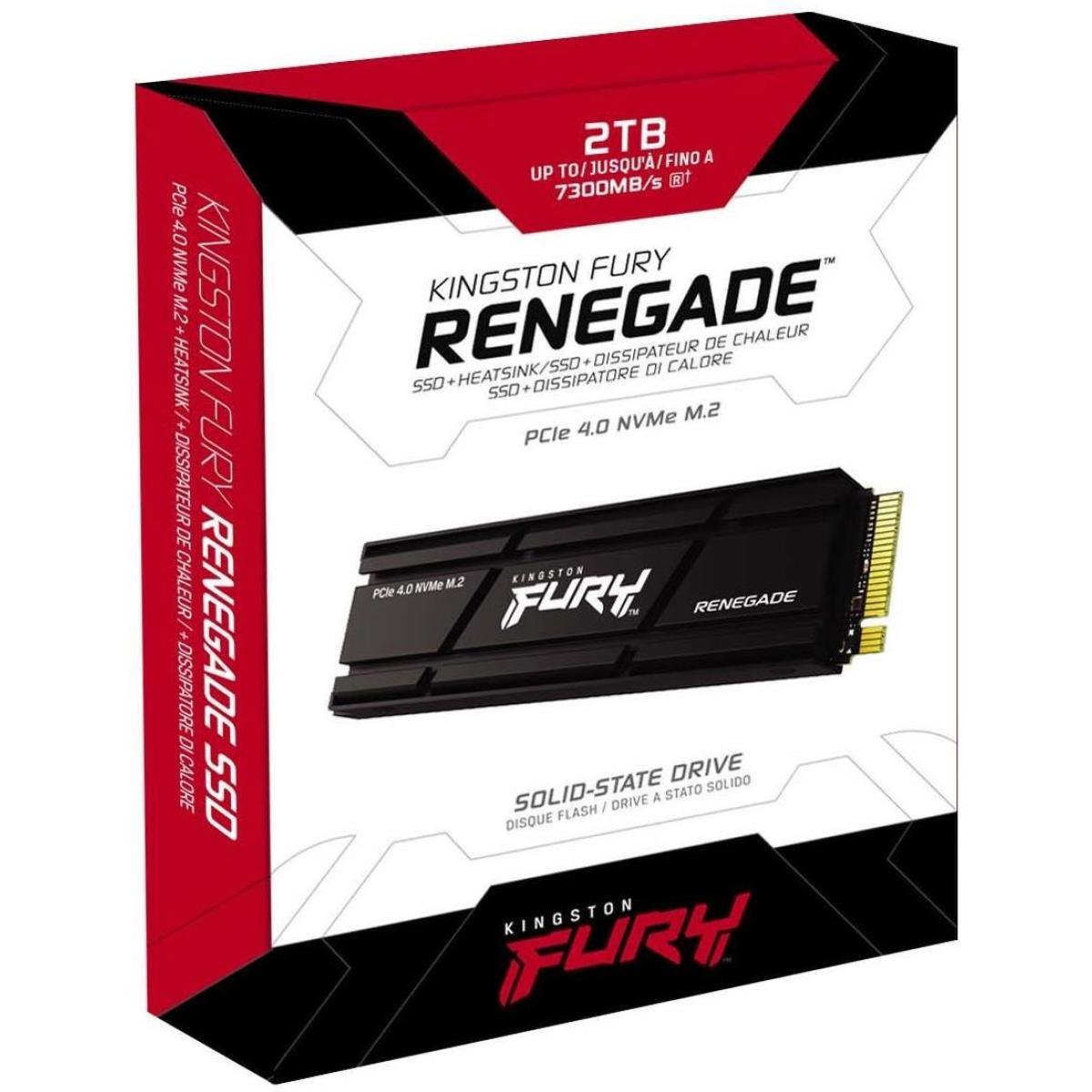 Kingston Fury Renegade 2TB PCIe Gen 4.0 NVMe M.2 Internal Gaming SSD with Heat Sink | PS5 Ready