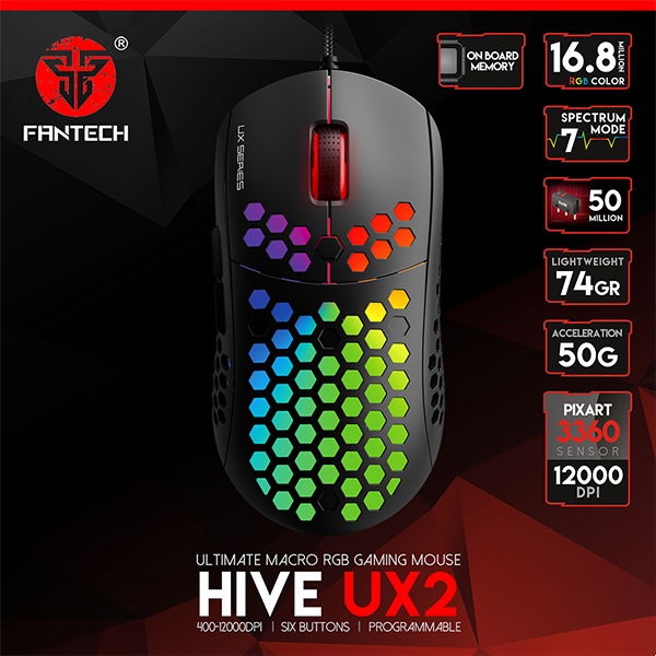 FANTECH HIVE UX2 RGB  GAMING MOUSE