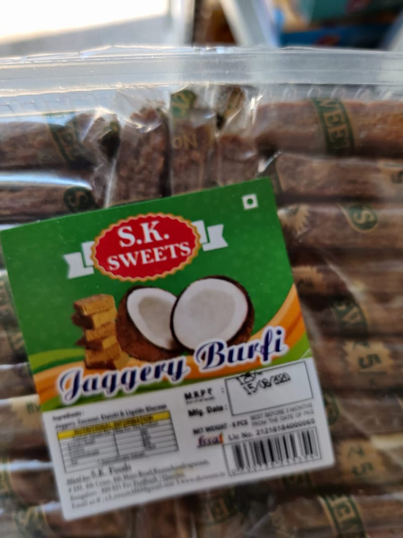 Jaggery burfi with nuts
