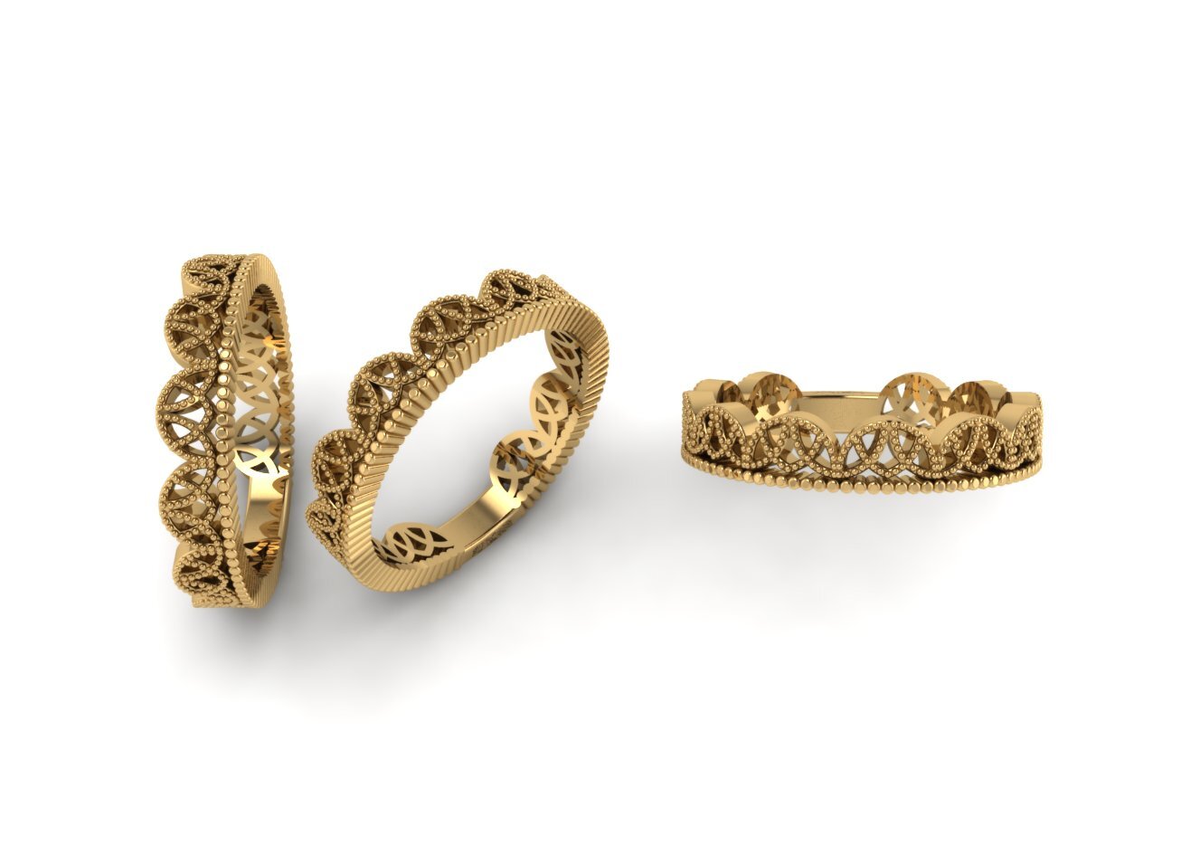 Lace Wedding Band - Yellow Metal