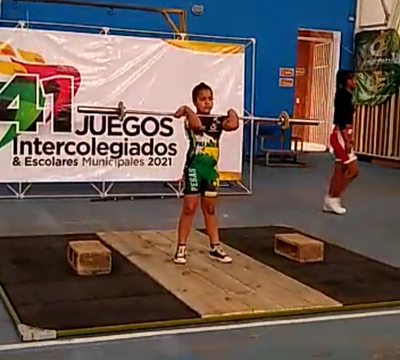 Ana Sofía Mendoza Osorio Grado: 2-3, medalla de oro, levantamiento de pesas categoría infantil.