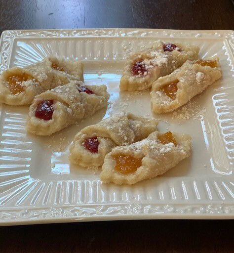 Miniature  Kifli with Home-made Fruit Filling  (Shown are Apricot & Cherry)
