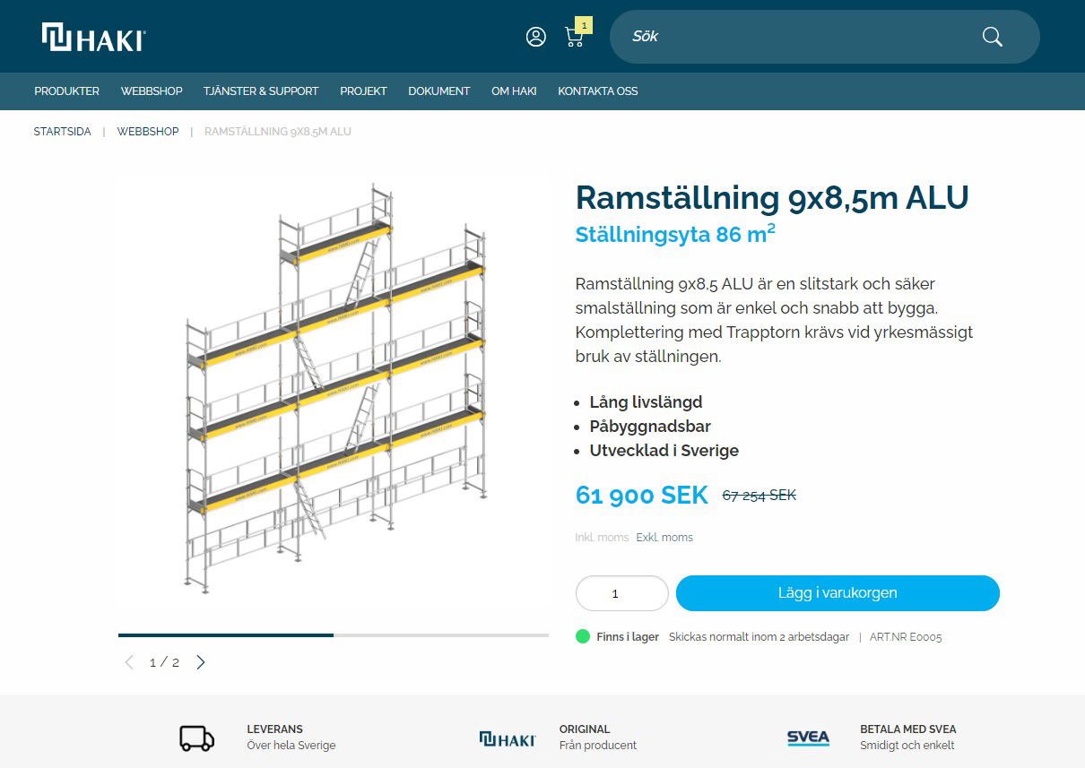 HAKI öppnar e-handel av tyngre kaliber