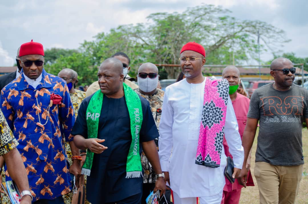 REP HON. BENJAMIN KALU, HON. EMMAUNEL NDUBUISI, CHIEF IKENNA ARIWODO AND FRIENDS BID FINAL FAREWELL TO PROF CHRIS OKEZIE IJIOMA.