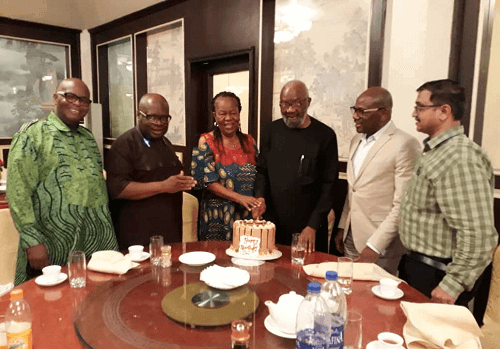 Izunwa and Friends Fete Atueyi to 80th Birthday Dinner.