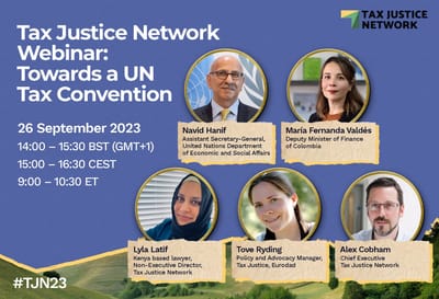 26 septembre 2023 : Vers une convention fiscale de l’ONU. Webinaire en ligne.