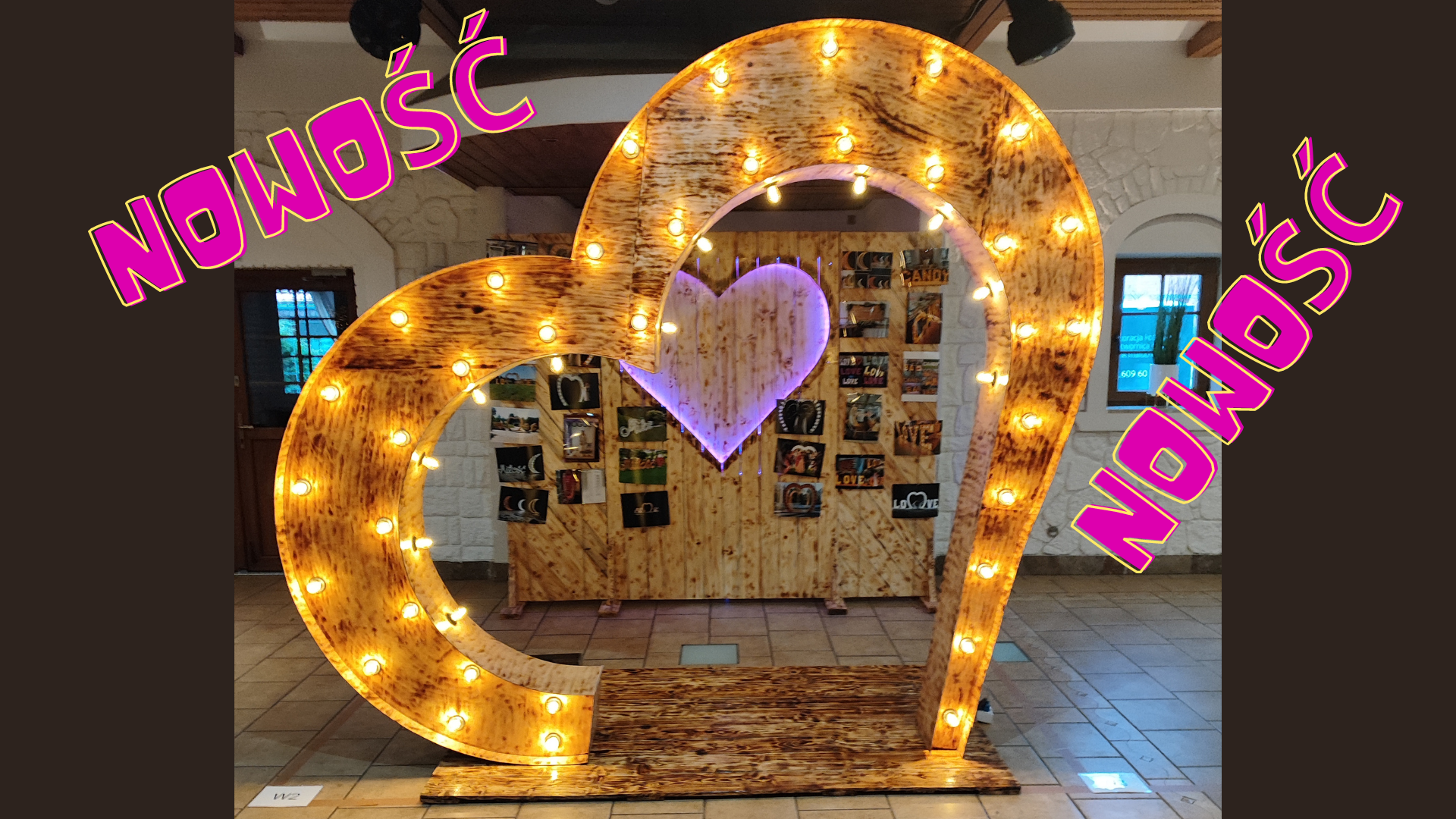 Serce "BIG LOVE" led drewniane ----700zł