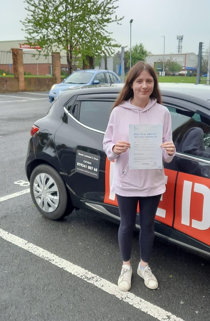 Woohoo well done Caitlin on passing your driving test today