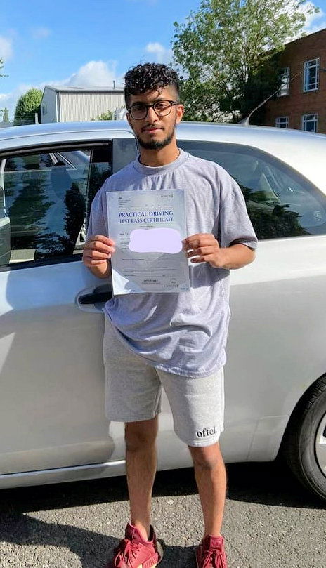 Congratulations Anand, passed his test in his own car