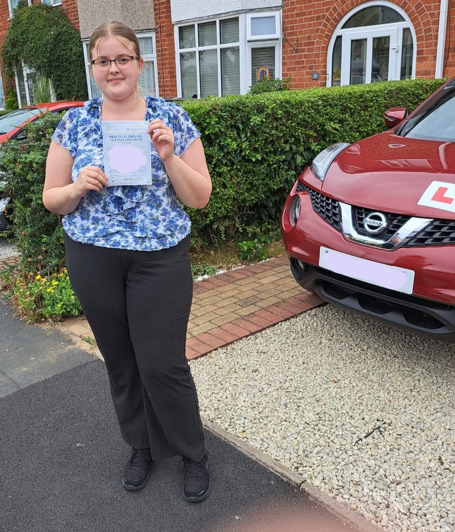 First time pass for Daria in her own car, well done!