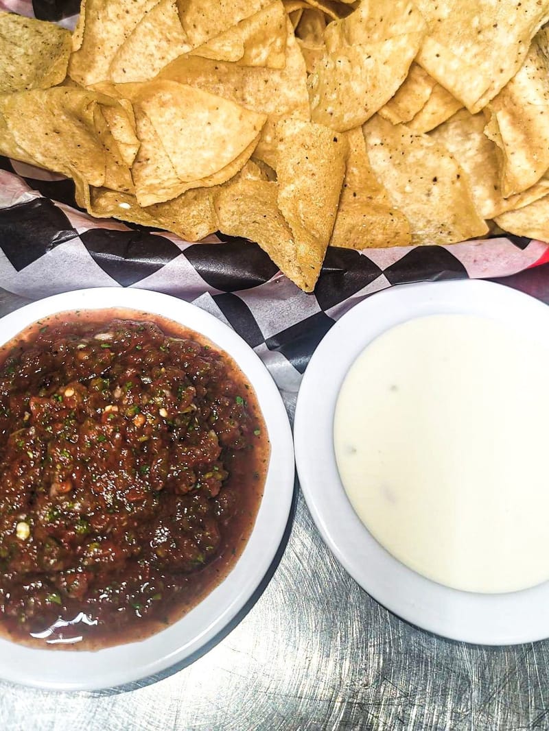 CHIPS, SALSA AND QUESO or SPINACH DIP COMBO