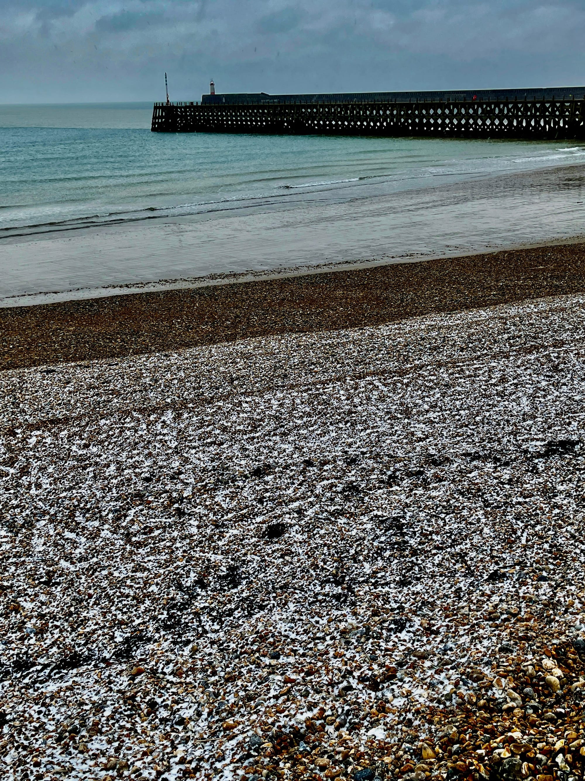 Snow on the Beach. Newhaven