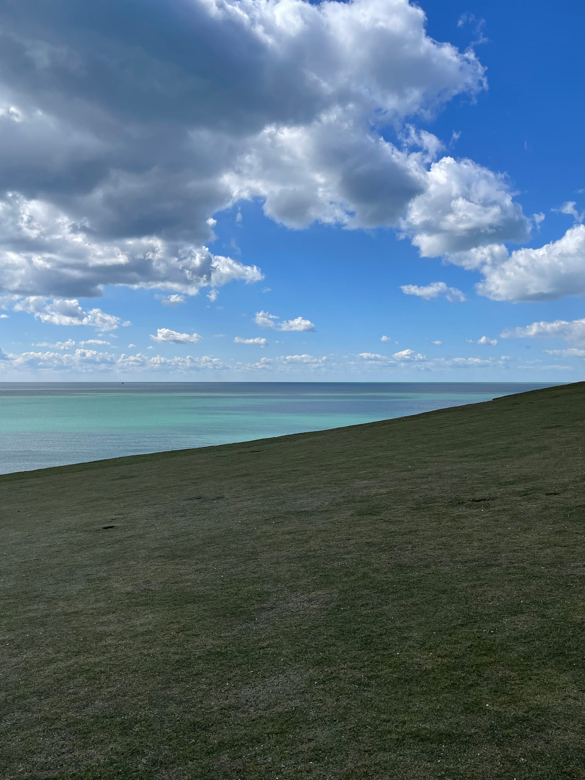 A cold Emerald Sea. Crowlink, East Sussex