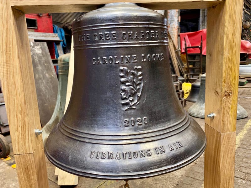 The Tree Charter Bell on its way home for the first time.