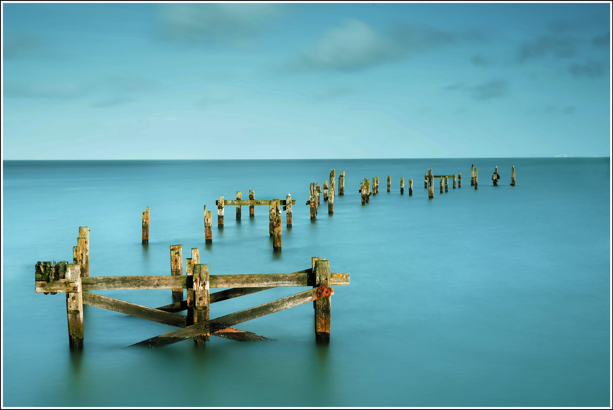 Remains of Swanage old pier