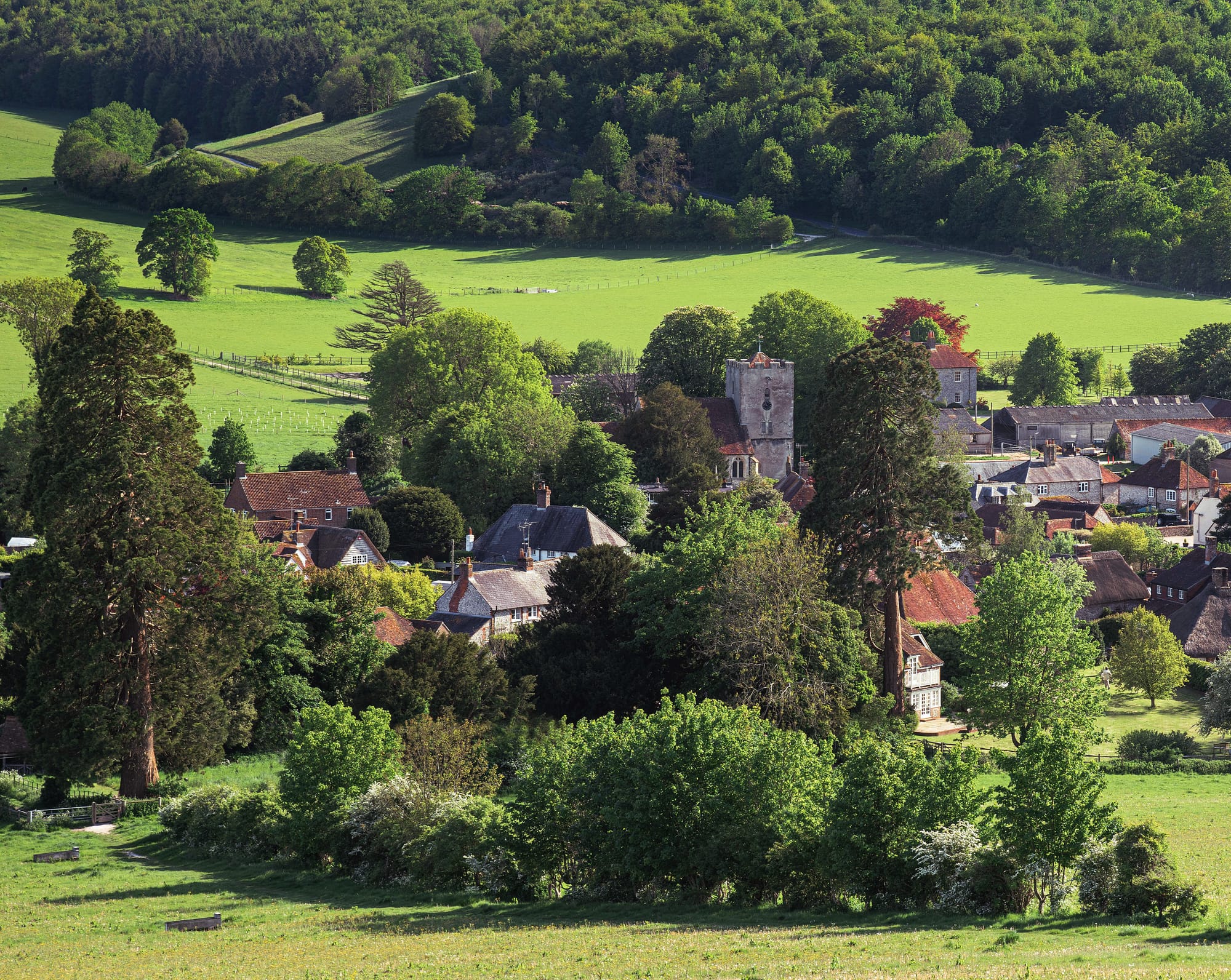 Village in a valley