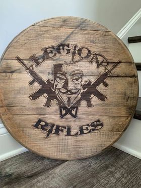 ENGRAVED Whiskey Barrel Head Lid