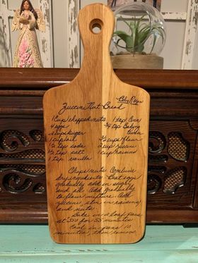 Oak Cutting boards w/ handwritten recipe