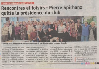07-03-2023 AG. CLUB RENCONTRES ET LOISIRS