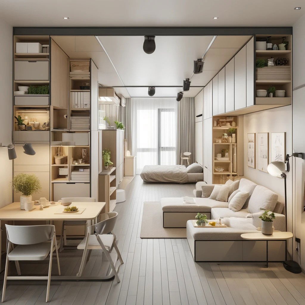 Esempio spazio domestico flessibile e multifunzionale