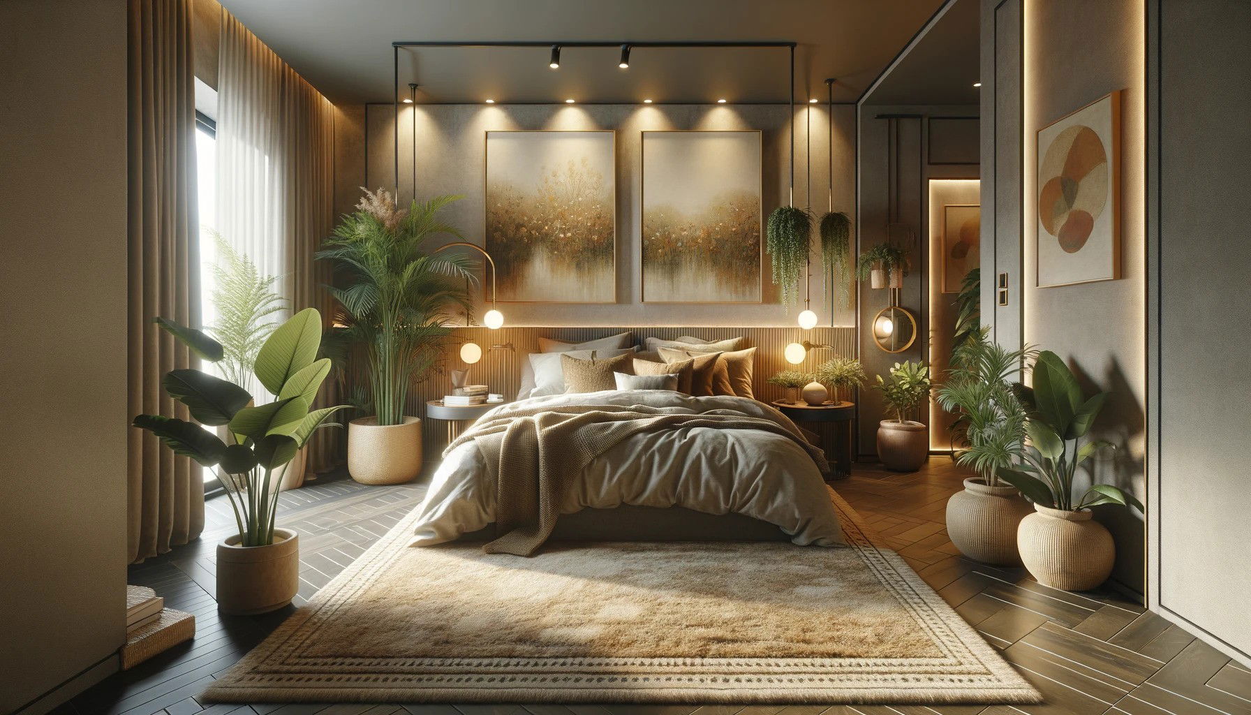 Camera da Letto Moderna e Bohemien con Elementi Naturali