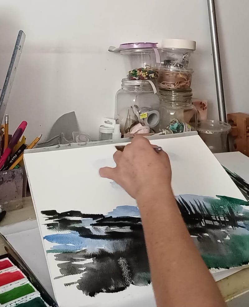 Watercolor Art Process