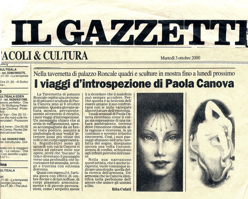 LA STORIA  DI PAOLA CANOVA ARTISTA TERAPEUTA