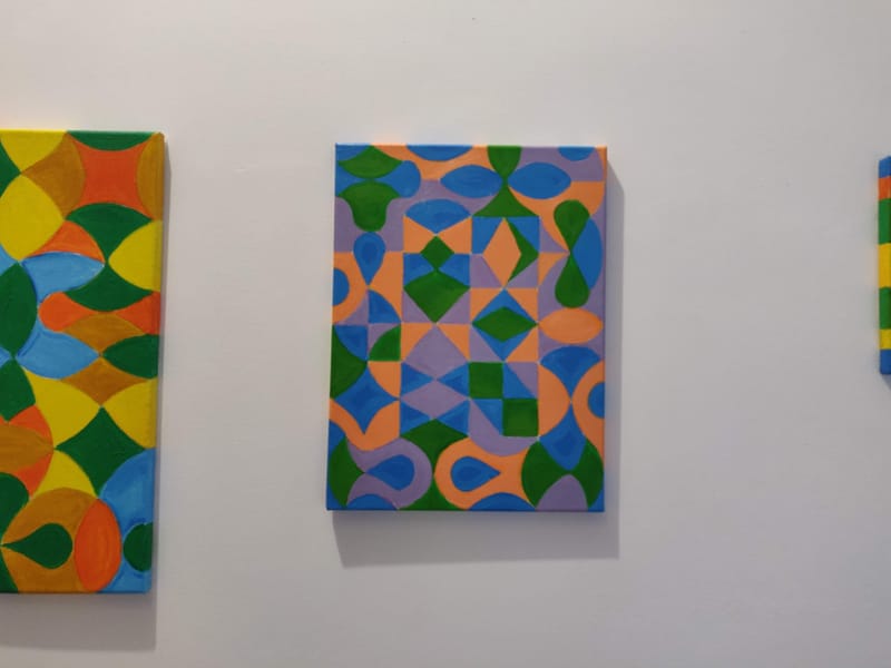 Tablouri Pattern realizate cu acrilic pe panza, dimensiuni diferite.