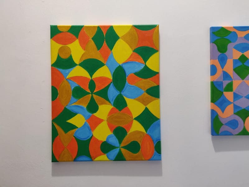 Tablouri Pattern realizate cu acrilic pe panza, dimensiuni diferite.