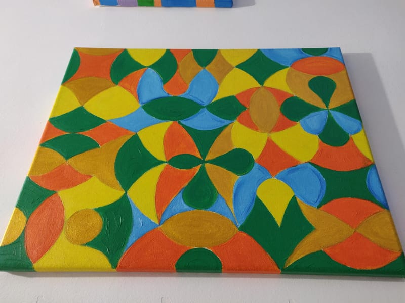 Tablouri Pattern realizate cu acrilic pe panza, dimensiuni diferite.