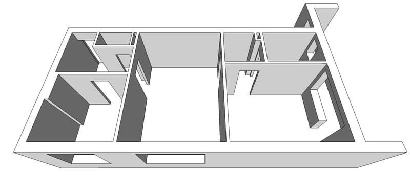 Amenajare apartament cu un dormitor, cartierul Grigorescu. Planuri de situatie, alegere produse, schite tehnice, randari partiale.