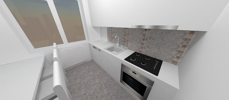 Amenajare apartament cu un dormitor, cartierul Grigorescu. Planuri de situatie, alegere produse, schite tehnice, randari partiale.