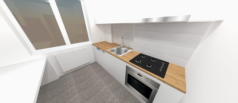 Amenajare apartament cu un dormitor, cartierul Grigorescu. Planuri de situatie, alegere produse, schite tehnice, randari partiale.