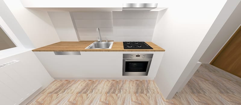 Amenajare apartament cu un dormitor, cartierul Grigorescu. Planuri de situatie, alegere produse, schite tehnice, randari partiale.