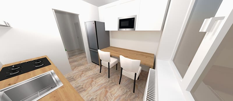 Amenajare apartament cu un dormitor, cartierul Grigorescu. Planuri de situatie, alegere produse, schite tehnice, randari partiale.