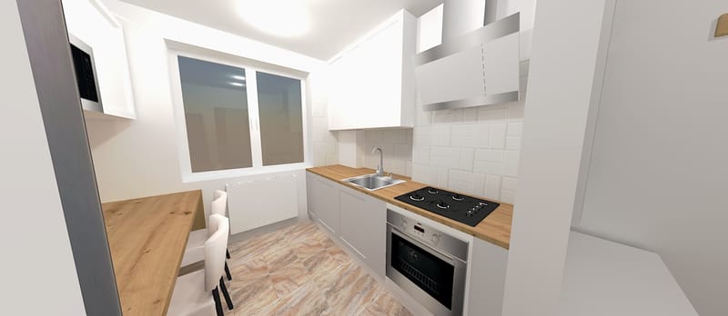 Amenajare apartament cu un dormitor, cartierul Grigorescu. Planuri de situatie, alegere produse, schite tehnice, randari partiale.