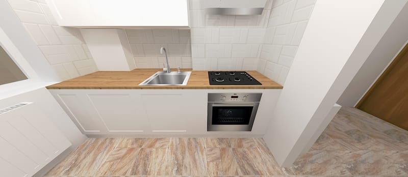 Amenajare apartament cu un dormitor, cartierul Grigorescu. Planuri de situatie, alegere produse, schite tehnice, randari partiale.