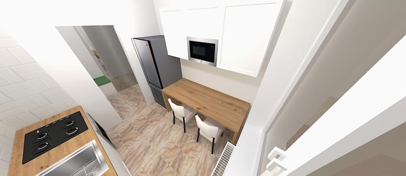 Amenajare apartament cu un dormitor, cartierul Grigorescu. Planuri de situatie, alegere produse, schite tehnice, randari partiale.