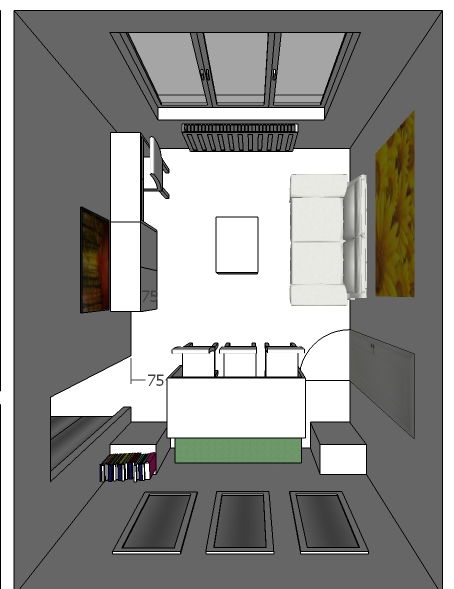 Amenajare apartament cu un dormitor, cartierul Grigorescu. Planuri de situatie, alegere produse, schite tehnice, randari partiale.