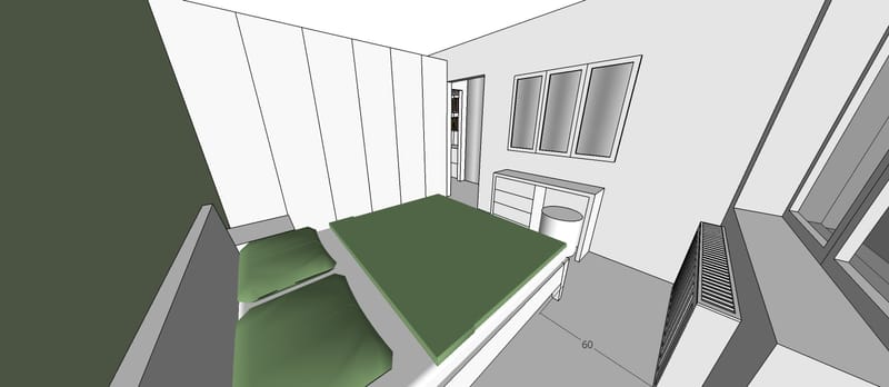 Amenajare apartament cu un dormitor, cartierul Grigorescu. Planuri de situatie, alegere produse, schite tehnice, randari partiale.