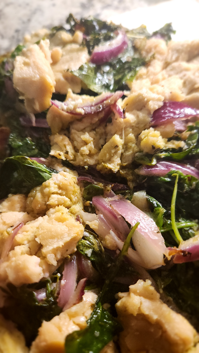 Arugula Basil Red Onion Pesto Cashew Cheese Pizza
