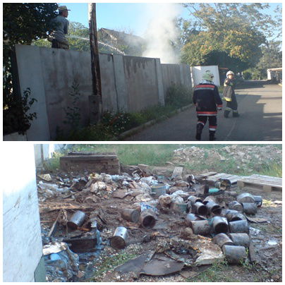 Tűz az építkezésen