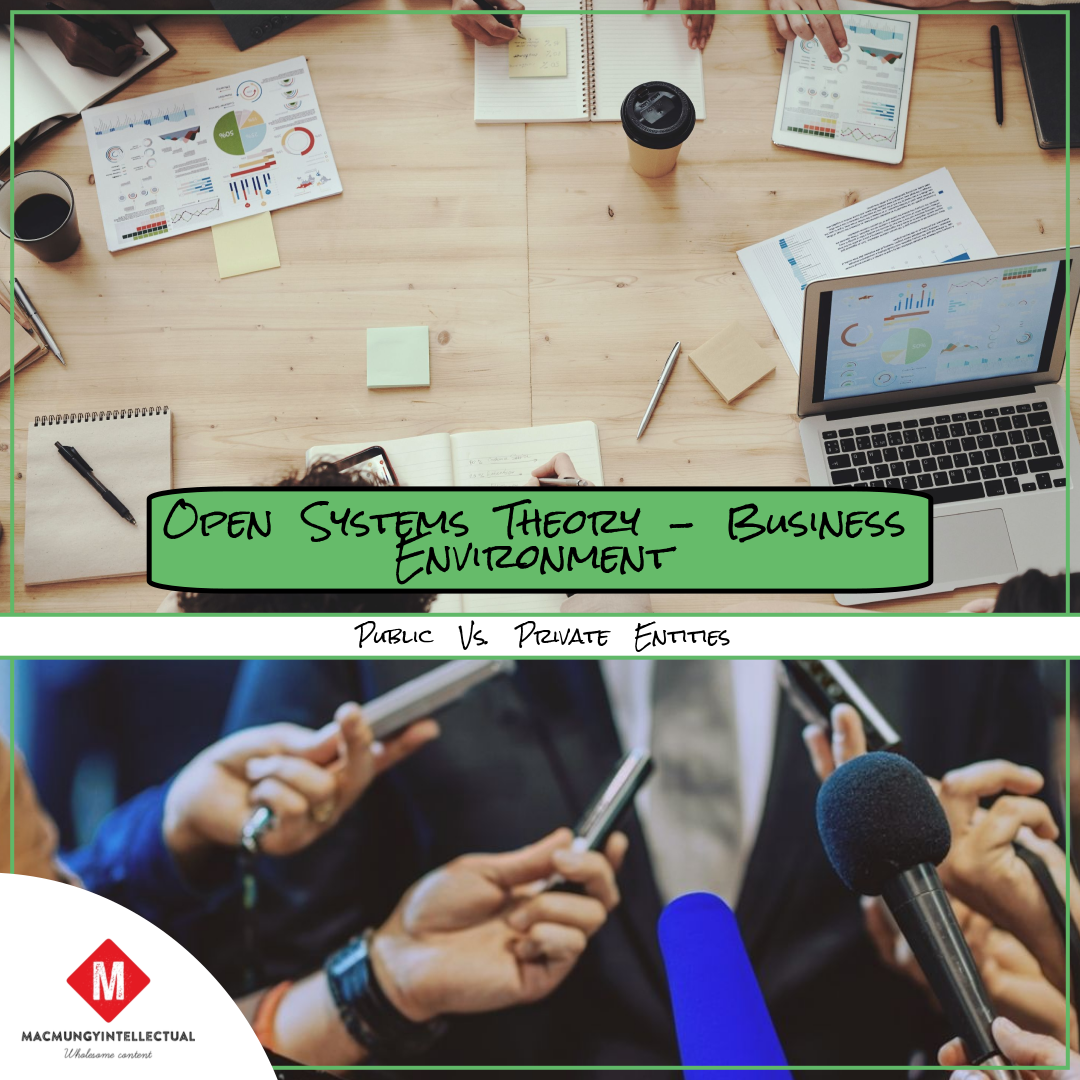 Open Systems Theory - Business Environment:

Private Vs. Public Entities
